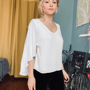 BCBG Elegant Cape Blouse NWOT